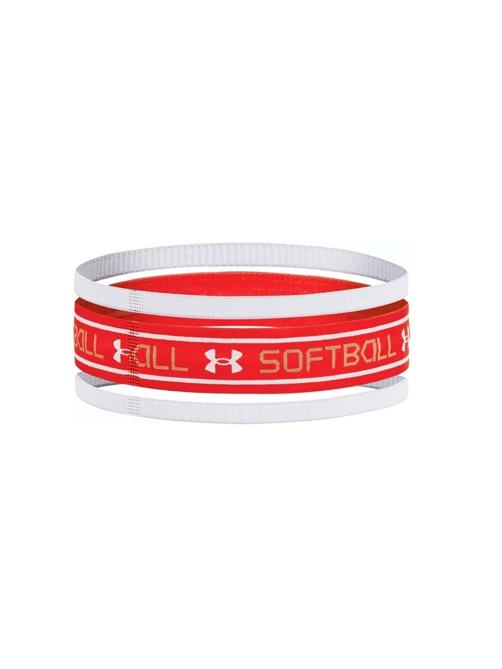 Under Armour Softball Headbands 3-Pack in Red and White
